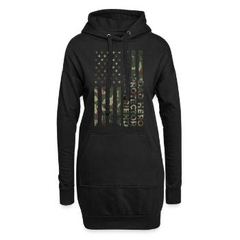 Papa Héros Protecteur Patriotique Américain - Sweat-shirt à capuche long Femme - noir - Devant