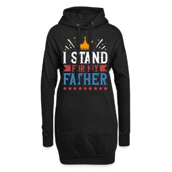 Je défends le cœur fier de mon père - Sweat-shirt à capuche long Femme - noir - Devant
