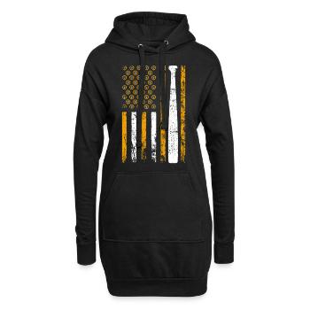 Clé à drapeau de sport américaine - Sweat-shirt à capuche long Femme - noir - Devant