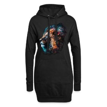 Léo Amoureux des Animaux Cadeau Motif Animal Afrique - Sweat-shirt à capuche long Femme - noir - Devant
