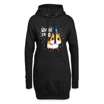 Meerschweinchen Geburtstagsfeier Wheek Kind 10 Jahre alt 10 - Hoodie-Kleid - Schwarz - Vorne