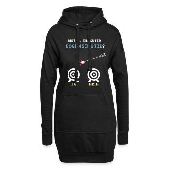 Bist du ein guter Bogenschütze ja nein - Hoodie-Kleid - Schwarz - Vorne