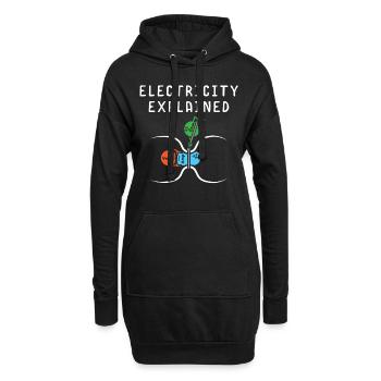 Sciences naturelles Génie électrique - Sweat-shirt à capuche long Femme - noir - Devant