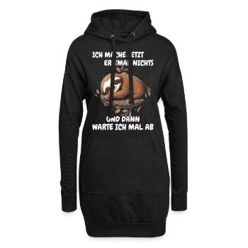 Faultier Faultiere Tier Schlafen Faul - Hoodie-Kleid - Schwarz - Vorne