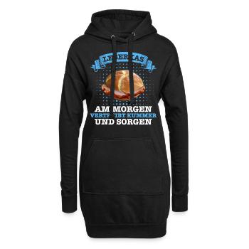 Leberkäs Bayern Leberkas Semmel Fleischkäse - Hoodie-Kleid - Schwarz - Vorne