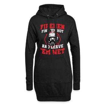 Feuerwehrmann Feuerwehrmänner finden sie heiß nass nass lustig Gi - Hoodie-Kleid - Schwarz - Vorne