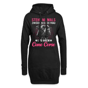 Cane Corso Italiano Hund - Hoodie-Kleid - Schwarz - Vorne