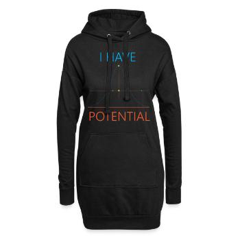Hauptfach Physik Ich habe Potenzial - Hoodie-Kleid - Schwarz - Vorne