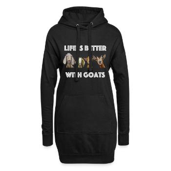 La vie est meilleure avec les chèvres, amoureux des chèvres - Sweat-shirt à capuche long Femme - noir - Devant