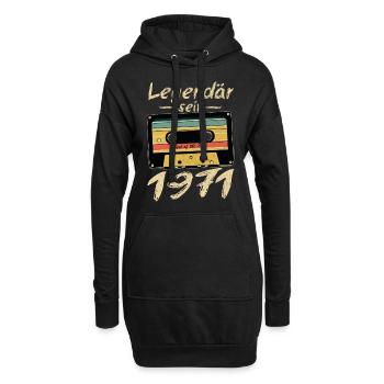 Legendär seit 1971 Geburtstag Geschenk Kassette - Hoodie-Kleid - Schwarz - Vorne