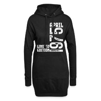 Cadeau Avril 1975. Anniversaire avril 1975. April. - Sweat-shirt à capuche long Femme - noir - Devant