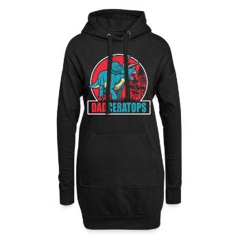 Dadceratops Dinosaurier Daddy Dino Reptil Vatertag - Hoodie-Kleid - Schwarz - Vorne