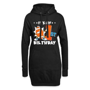 It's My 1st Birthday American Football - Hoodie-Kleid - Schwarz - Vorne