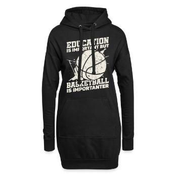 Bildung Ist Wichtig, Aber Sportball Basketball - Hoodie-Kleid - Schwarz - Vorne