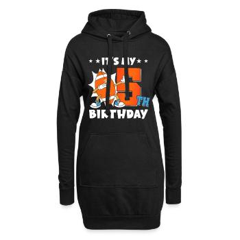 Es Ist Mein 5. Geburtstag American Football - Hoodie-Kleid - Schwarz - Vorne