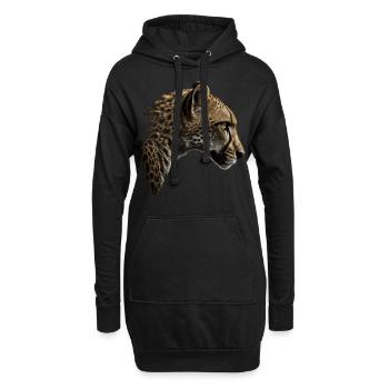 Leopard Tiermotiv Geschenk Mann Tierisch Zoo - Hoodie-Kleid - Schwarz - Vorne