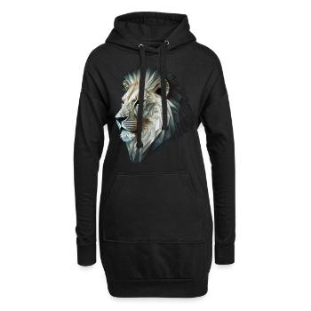 Löwe Bunt Raubkatze Kuns Tier Geschenk Afrika Zoo - Hoodie-Kleid - Schwarz - Vorne