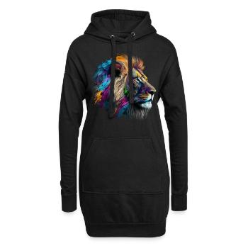 Lion coloré Big Cat Kuns Animal Gift Africa Zoo - Sweat-shirt à capuche long Femme - noir - Devant