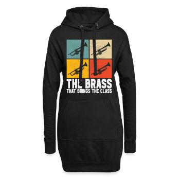 Trompete Trompetenspieler - Hoodie-Kleid - Schwarz - Vorne