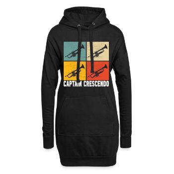 Trompete Trompetenspieler - Hoodie-Kleid - Schwarz - Vorne