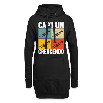 Trompete Trompetenspieler - Hoodie-Kleid - Schwarz - Vorne
