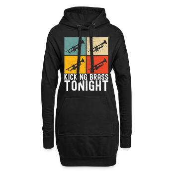 Trompete Trompetenspieler - Hoodie-Kleid - Schwarz - Vorne