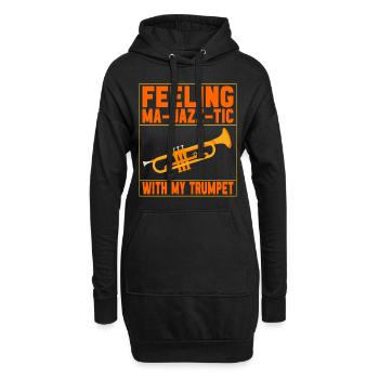 Trompete Trompetenspieler - Hoodie-Kleid - Schwarz - Vorne