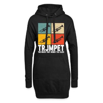 Trompete Trompetenspieler - Hoodie-Kleid - Schwarz - Vorne