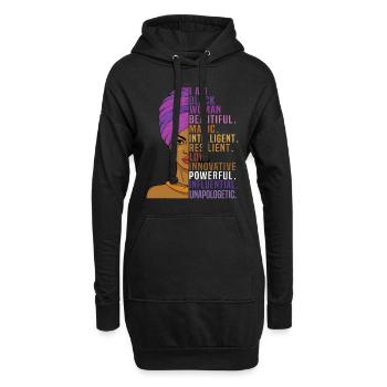 Ich bin Schwarze Frau Schwarze Geschichte MonatSeele friedlich - Hoodie-Kleid - Schwarz - Vorne
