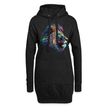 Leo Art Gift Artwork Animal Animal Motif - Sweat-shirt à capuche long Femme - noir - Devant