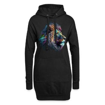 Leo Art Gift Artwork Animal Animal Motif - Sweat-shirt à capuche long Femme - noir - Devant