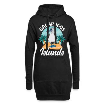 Îles Galapagos - Sweat-shirt à capuche long Femme - noir - Devant