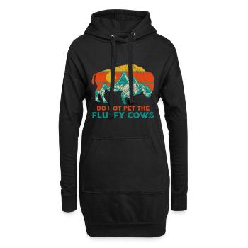 Ne pas caresser les vaches moelleuses drôle Bison National Pa - Sweat-shirt à capuche long Femme - noir - Devant