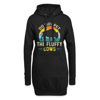 Ne caressez pas les vaches moelleuses drôles de bison Yellowstone - Sweat-shirt à capuche long Femme - noir - Devant