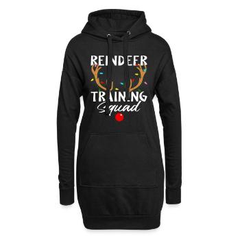 Weihnachtslauf Rentierläufer Training Squad T - Hoodie-Kleid - Schwarz - Vorne
