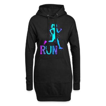 Running Girl pour filles coureusesAmoureux de la course - Sweat-shirt à capuche long Femme - noir - Devant