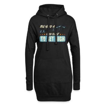 Pole Vault You Need A Good Plant To Loves Vaulting - Hoodie-Kleid - Schwarz - Vorne