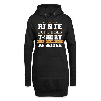 Ruhestand Rentner Rente Pension Renteneintritt - Hoodie-Kleid - Schwarz - Vorne