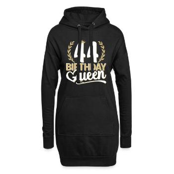 44e anniversaire femme 44 ans 44e 44er reine - Sweat-shirt à capuche long Femme - noir - Devant