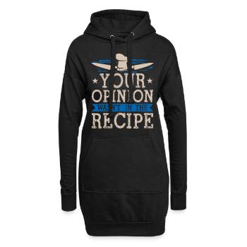 Kochen Sie Ihre Meinung war nicht im Rezept Chef Coo - Hoodie-Kleid - Schwarz - Vorne