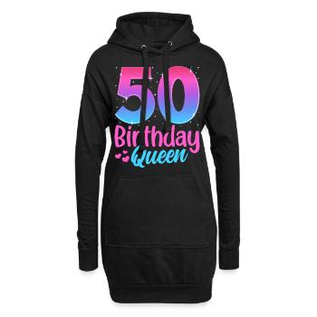 Anniversaire Queen 50 Geburtstag - Sweat-shirt à capuche long Femme - noir - Devant