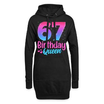 Anniversaire Queen 67 Geburtstag - Sweat-shirt à capuche long Femme - noir - Devant