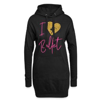 Ballet Dancer Dance Girl Ballerina - Hoodie-Kleid - Schwarz - Vorne