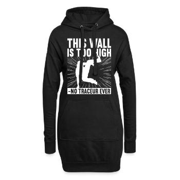 Parkour Freerunning - Sweat-shirt à capuche long Femme - noir - Devant