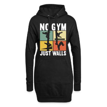 Parkour Freerunning - Sweat-shirt à capuche long Femme - noir - Devant