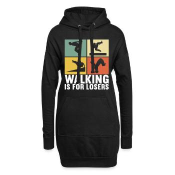 Parkour Freerunning - Sweat-shirt à capuche long Femme - noir - Devant