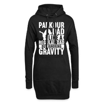 Parkour Freerunning - Sweat-shirt à capuche long Femme - noir - Devant
