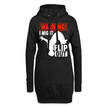 Parkour Freerunning - Sweat-shirt à capuche long Femme - noir - Devant