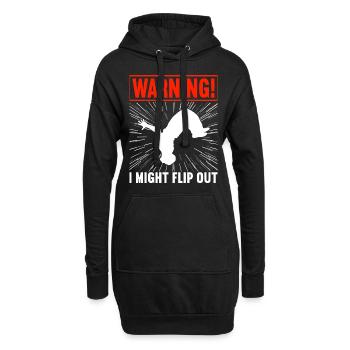 Parkour Freerunning - Sweat-shirt à capuche long Femme - noir - Devant