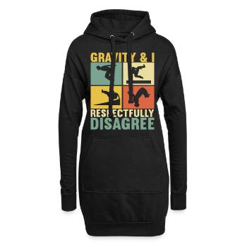 Parkour Freerunning - Sweat-shirt à capuche long Femme - noir - Devant
